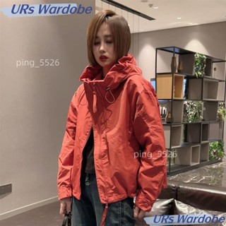 免運✨外套 時尚 高階 設計感 寬鬆外套 薄棉風衣外套女2023秋冬新款韓版時尚寬鬆百搭休閒連帽夾克衝鋒衣URs
