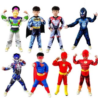 臺灣出貨免運 萬聖節cos兒童演出服裝美國隊長柯博文綠巨人鋼鐵蜘蛛俠衣服男童 萬聖節服裝 萬聖節裝扮 蜘蛛人衣服 大黃蜂