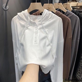 七喜服裝 韓版連帽防曬上衣女 純棉白色T恤女 純色休閒防曬服女 大尺碼上衣！