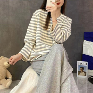 LW湯圓女裝-睡衣女春秋冬長袖韓版學生寬鬆可愛大碼條紋高顔值家居服套裝jjf