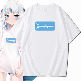 虛擬主播Gawr Gura噶嗚古拉短袖T恤Hololive鯊魚娘周邊二次元衣服