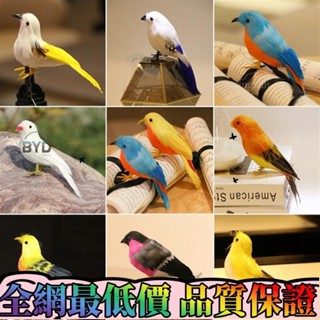 限時免運~♪模擬鳥 ♪模擬鳥 麻雀彩色羽毛小鳥 園林擺件鳥 籠創意裝飾攝影裝飾品小鳥 模型🔴特價