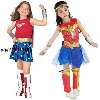【現發】萬聖節神奇女俠服裝cosplay兒童演出表演衣服Wonder Woman神力女超人 派對變裝 舞臺表演服