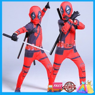 【現發】死侍角色扮演兒童服裝死侍萬聖節動漫舞臺表演服裝 X 男士英雄衣服