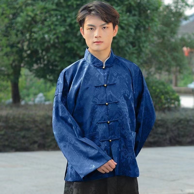 民國服飾 旗袍 中山裝 長袍 民國學生服 唐裝民國風男裝少爺掌柜清朝服裝男地主老爺服裝演出服立領復古裝