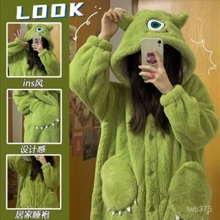 🔆小甜甜日係美衣👙冬季睡衣女冬款珊瑚絨睡袍加絨加厚學生可外穿長款法蘭絨睡裙冬天 LMIP