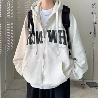 美式連帽衛衣男女 秋冬季 新款 潮牌 加絨 字母印花 拉鏈 開衫外套 情侶 寬鬆 上衣夾克（XGG609）【壹號站】