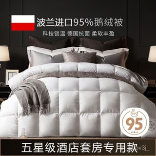 特惠💛波蘭進口高檔羽絨被95白鵝絨被子靜音高階春秋被加厚冬被芯單雙人 加厚保暖雙人冬被 空調被 單人春秋被 被子 棉被