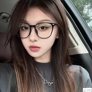 十一💕大框眼鏡 早八素顏神器平光鏡黑框拍照眼鏡框女ins平光鏡片大框方圓臉顯瘦男款眼鏡