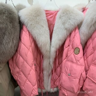 臺灣出貨 免運 派剋服外套女 秋冬外套 菱格毛領派剋服女2023新款冬季羽絨棉服女寬鬆顯瘦保暖棉服外套潮 Q2CY