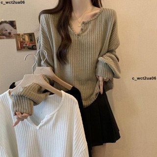 新品特惠🎈v領坑條螺紋打底衫T恤女春秋冬季內搭新款寬松顯瘦大碼中長款上衣薄款針織上衣 長袖上衣 寬鬆上衣 顯瘦上衣