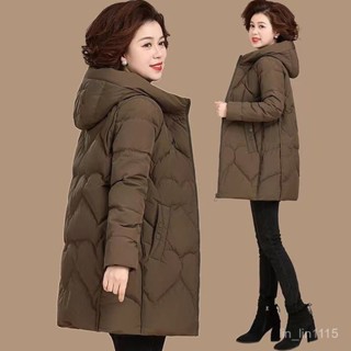🔥中老年女長款棉襖 大碼羽絨棉外套 抗寒防風休閒顯瘦棉服 保暖中長款媽媽棉衣冬裝季 清倉媽媽裝棉衣女 中長款寬鬆百搭外套