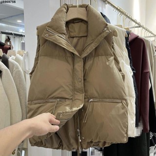 女生秋冬馬甲🌈🌈 秋冬學院風設計感羽絨棉服馬甲女大碼寬松立領外套加厚背心馬夾潮