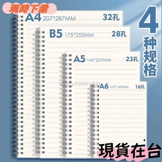 【免運】PP透明封面B5橫線方格空白筆記本方格A5網格A4空白加厚 記事本 網格綫圈本 線圈筆記本