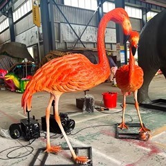 🔥擺件上新 源頭工廠 新款高模擬火烈鳥動物昆蟲電動模型可動會叫景區擺件體感動物雕塑✨可定製 可開發票