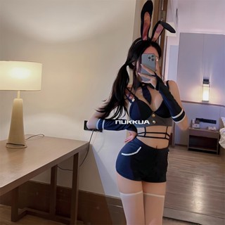 情趣內衣 警官製服 敎官服 甜美兔女郎 露背ins製服 兔子性感製服 動漫cos 鏤空開襠套裝 角色扮演 製服誘惑