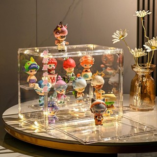 低價👍盲盒收納展示架娃娃展示櫃泡泡瑪特收納盒玩具防塵透明手辦展示盒