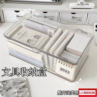 LJX熱銷品居家家桌面收納盒透明筐宿舍文具零食雜物整理箱化妝品面膜置物架66