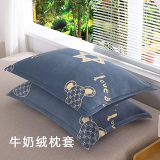 🔥Shadow🔥牛奶絨枕套一對 48×74拉鏈式單人珊瑚絨法蘭絨加厚毛絨防靜電冬天 MORV