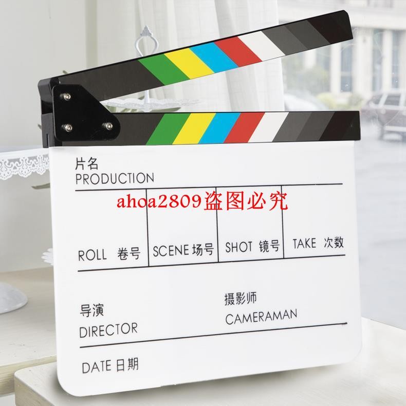 中英文亞克力場記板電影卡板導演打板器拍攝道具拍照定制專業拍板