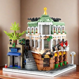 積木街景街景係列積木轉角精品酒店咖啡廳拚裝玩具 積木擺件 lego模型 樂高擺件 lego 樂高 模型 拚裝模型 擺件