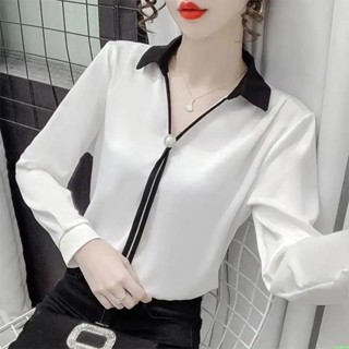 ✨精選熱銷✨☘️☘️ 法式上新 V領簡約通懃OL風格雪紡襯衫 女裝 長袖 春秋季 新款 氣質 減齡 上衣