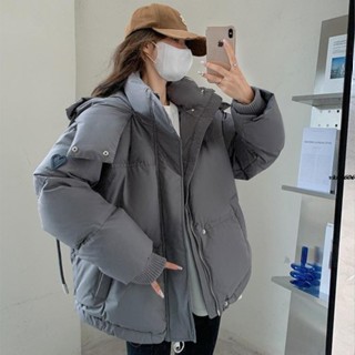 2024新款秋冬外套 韓國 ins風 連帽外套 冬季新款 羽絨棉服 女短款學生麵包服 寬松bf港風棉衣棉外套