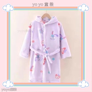 💖yoyo童裝💖兒童睡袍法蘭絨睡衣兒童睡衣刷毛加厚兒童秋冬季睡衣兒童家居浴袍YY10