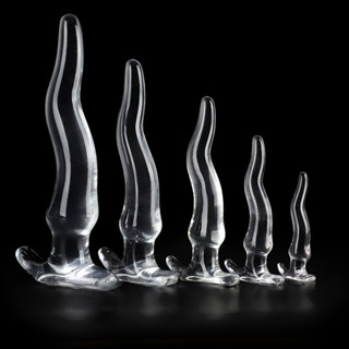 【桃花島成人專營】高透明水晶金龍後庭五件套裝肛塞柔軟女用另類sm情趣自慰器性玩具 矽膠肛塞 肛門 陽具 擴肛 肛 肛門塞