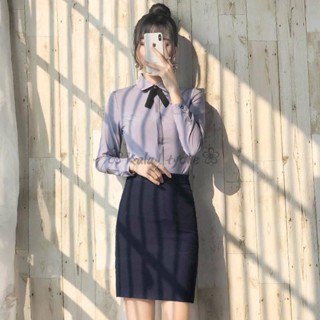 kala❀ 職業裝女套裝套裙2022夏季新款工作服短袖襯衫工裝修身ol襯衣制服