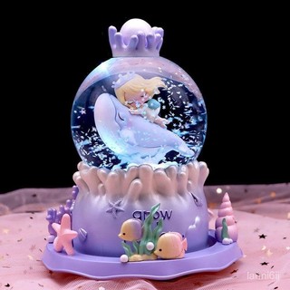 聖誕音樂鈴 聖誕水晶球音樂盒 星辰大海小眾女孩兒童高級八音盒女學生公主生日禮物美人魚水晶球 生日禮品 音樂盒 八音盒
