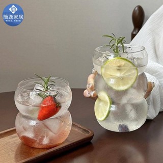 🚀臺灣出貨🚀可愛創意玻璃馬克杯 ins咖啡店美式冰咖啡冷飲果汁杯 牛奶飲料精緻杯子 早餐玻璃杯NNk