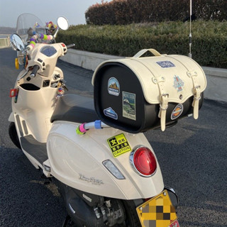 🔥臺灣出貨🔥機車後箱 可放頭盔 機車置物箱 後備箱 後置物箱 漢堡箱 機車後行李箱 機車後座包 復古後架包 機車尾箱