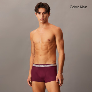 【Calvin Klein】 CK 同色標誌超細纖維低腰平口內褲 紫色