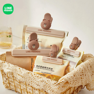 🔥 LINE FRIENDS食品封口夾保鮮袋零食夾廚房家用食物防潮薯條密封夾碗碟套裝盤子陶瓷家用麵碗陶瓷盤