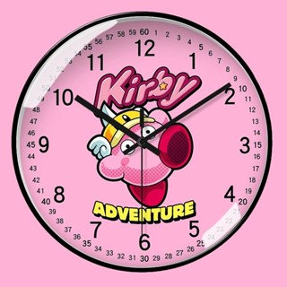 靜音時鐘✨ 星之卡比掛鐘兒童男女孩客廳早教家用掛墻表靜音石英鐘免打孔靜音