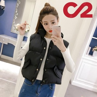 .背心外套.韓版馬甲女短版韓版學生2022秋冬新款百搭背心寬鬆馬夾羽絨棉服無袖潮 羽絨外套 羽絨背心 背心外套