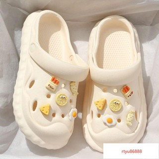 【唯家】新款洞洞鞋女款2024夏季外穿diy踩屎感超軟情侶厚底透氣涼拖鞋男