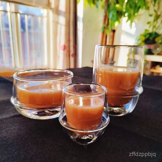臺灣熱銷 創意造型雙層玻璃杯 高硼矽玻璃咖啡杯早餐牛奶杯飛碟透明雙層杯