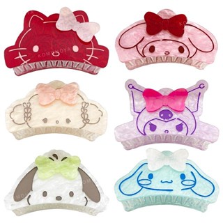 【現貨】小禮堂 Sanrio 三麗鷗 貝母紋造型鯊魚夾 (大臉款) Kitty 美樂蒂 帕恰狗