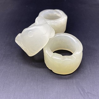 戒指 指環 天然小扳指岫玉扳指戒指指環男士款大拇指玉扳指玉石玉器