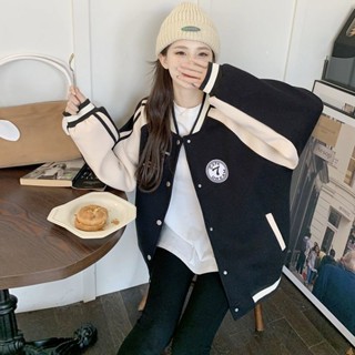 【Sweet Oversize】美式複古棒球服外套女2025秋季新款寬鬆時尚大碼200斤胖MM夾剋服