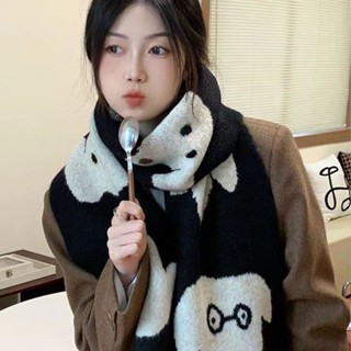 YC家🎀熱銷爆款 甜美 可愛 小狗圍巾 學生 女 韓版 保暖圍巾 針織 毛線 長款 情侶 時尚圍脖 時尚配件
