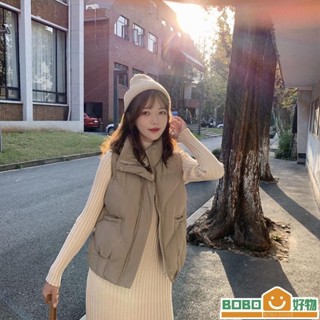 Bob好物❤背心外套韓版年春秋短版淑女休閒馬甲ins小眾設計感羽絨棉無袖無袖外套【lb011】女 背心 羽絨外套 馬甲