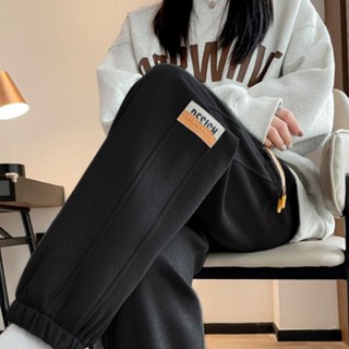 時尚服飾專賣場（免運）薄款運動褲 加絨加厚運動褲女 春秋季運動褲 新款束腳衛褲 ins小個子運動褲 休閒百搭褲子 小腳褲
