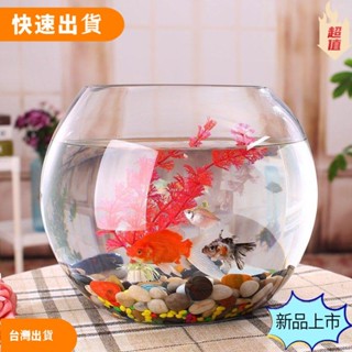 【限時特惠 免運】✨臺灣✨現✨魚缸造景 魚缸 #烏龜缸龜缸魚缸客廳小型桌面玻璃小魚缸 家用圓形創意迷你金魚缸