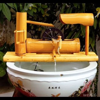 💥💕禪意假山 竹藝噴泉 魚缸流水器 風水擺件 招財流水器 迴圈流水 魚缸加濕器 喬遷禮品 交換禮物 裝飾擺件 流水器 放