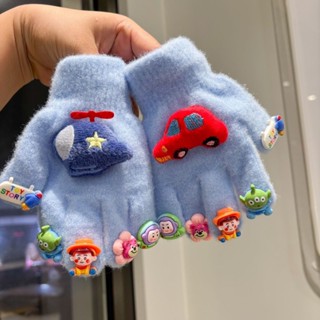 ✨桃園出貨☜限時特惠✨兒童手套汽車卡通冬季可愛新款玩具總動員保暖五指學生防寒分指男