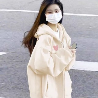 【Helisa 允梨】衛衣 秋季女裝 薄款 美式復古 連帽 寬鬆 慵懶風 上衣 外套 小個子女裝 學院風 韓版女裝 開衫