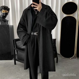 【冬季特賣】優選//男士風衣中長款寬鬆帥氣過膝潮流痞帥外套2024韓版夏秋季港風衣